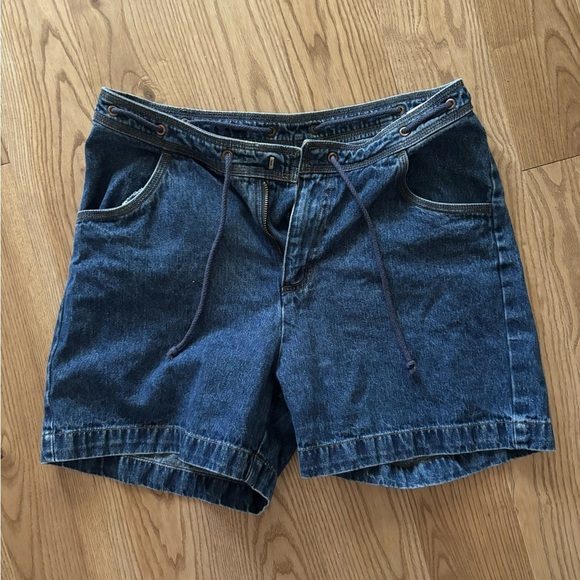 Vintage Riders by Lee Blue Denim Drawstring Shorts - Picture 1 of 5